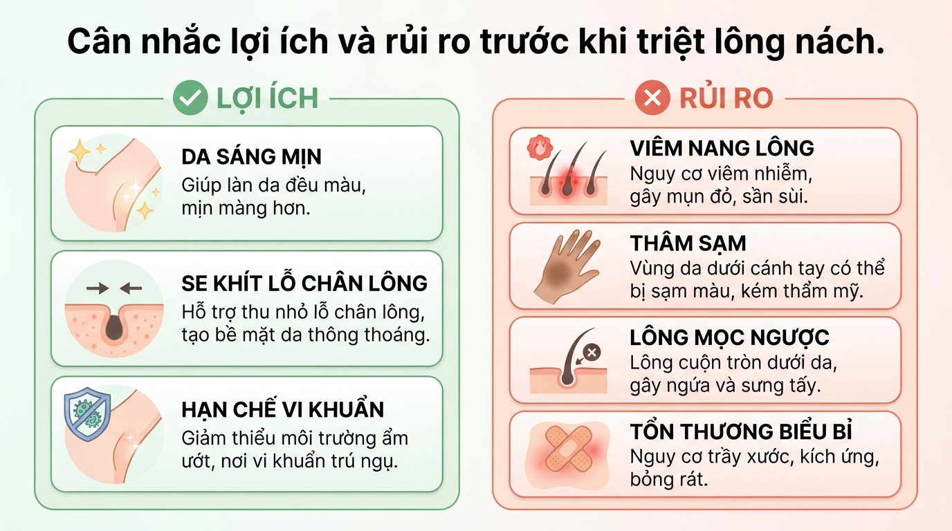 Có nên triệt lông nách không? Cách thực hiện an toàn