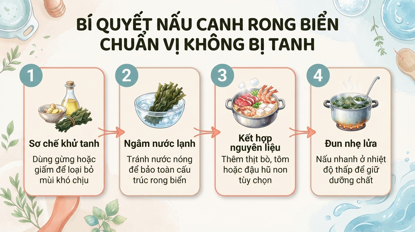 Canh rong biển: Giá trị dinh dưỡng, 5 tác dụng và cách nấu chuẩn vị