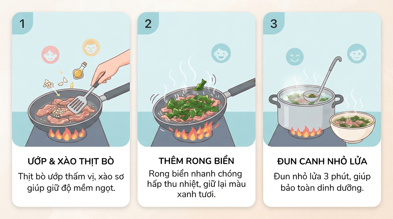 Món canh bổ dưỡng cung cấp nguồn đạm và sắt dồi dào cho người cần hồi phục.