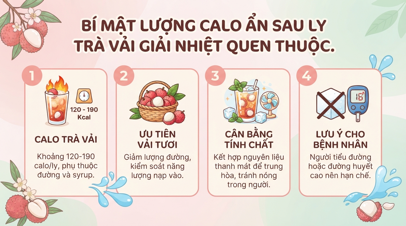 1 ly trà vải bao nhiêu calo? Cách uống hạn chế tăng cân