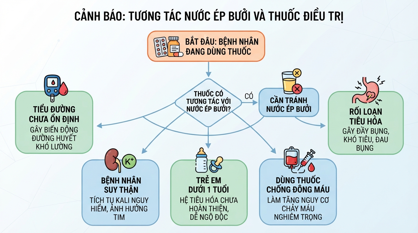 Một số loại thuốc điều trị có thể bị thay đổi tác dụng khi tương tác với nước ép bưởi.