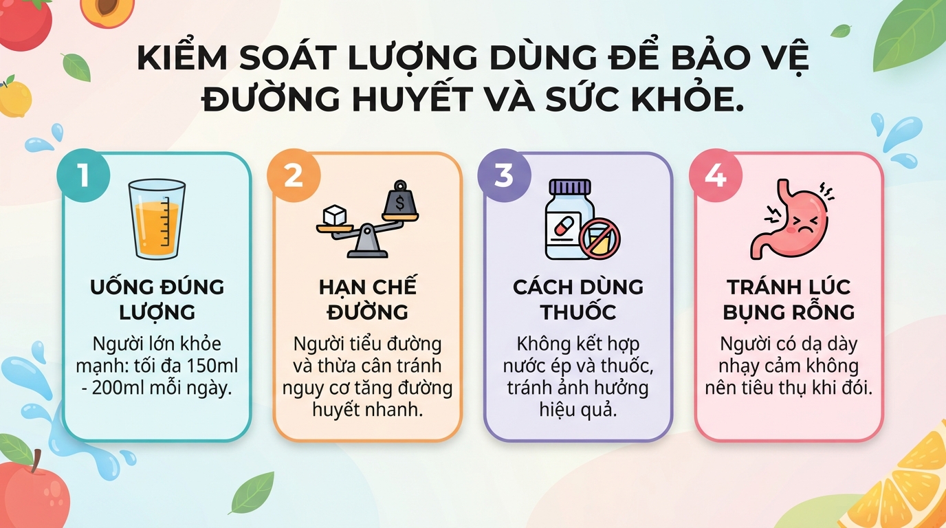 Nước ép trái cây có tốt không? Lợi ích dinh dưỡng và nguy cơ từ đường tự nhiên