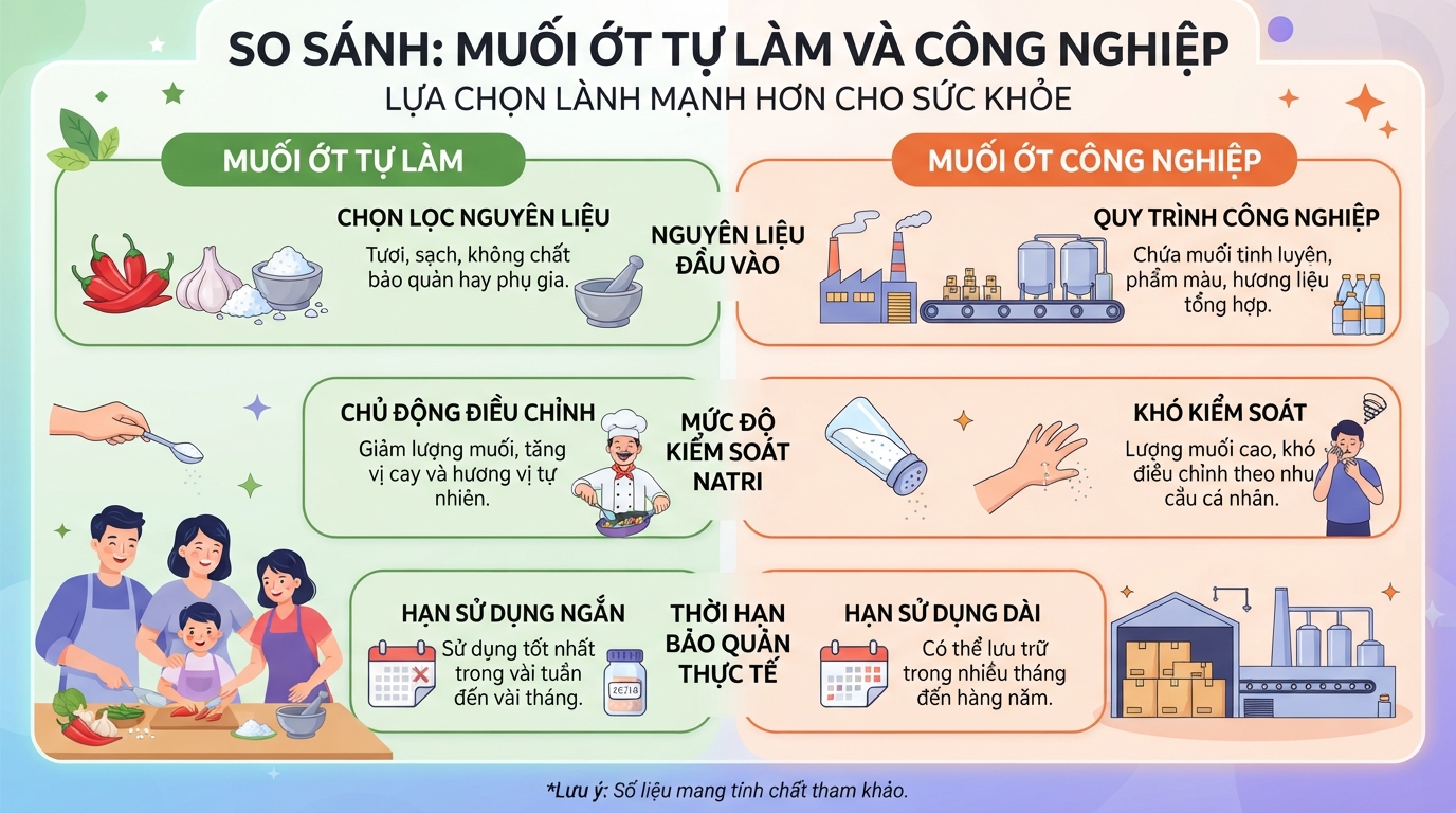 Muối tự làm giúp giảm lượng natri nạp vào mà vẫn giữ trọn vị ngon.