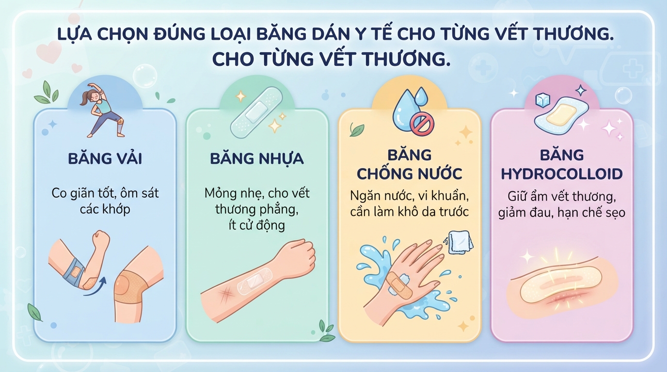 Băng cá nhân loại nào tốt? Cách bảo vệ vết thương hiệu quả