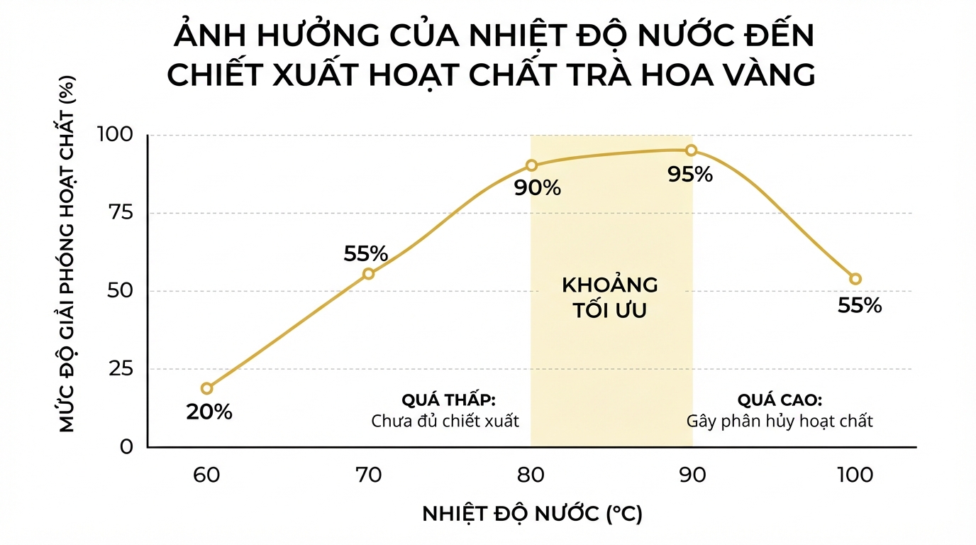 Nhiệt độ nước tối ưu giúp chiết xuất trọn vẹn dược chất quý giá.