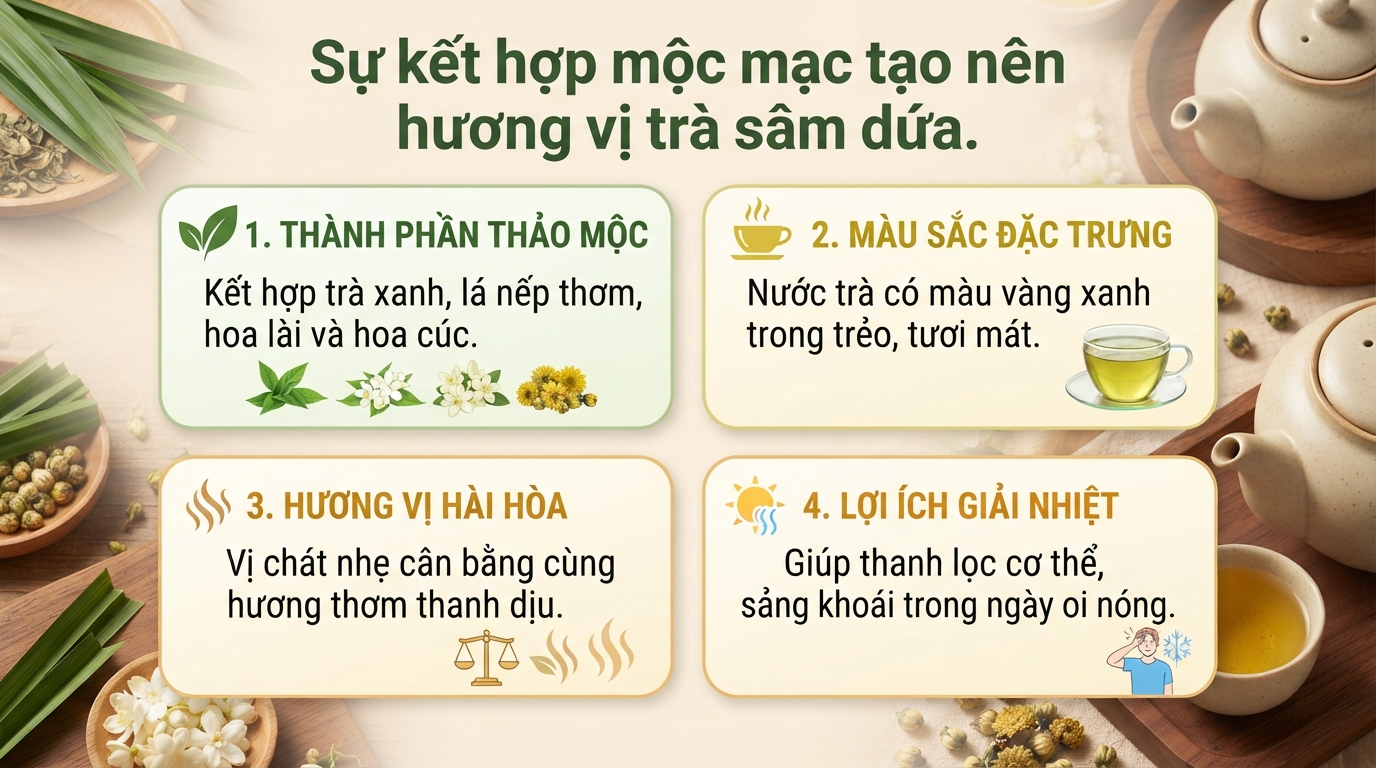 Trà sâm dứa: Thành phần, tác dụng và cách uống đúng giúp mát gan