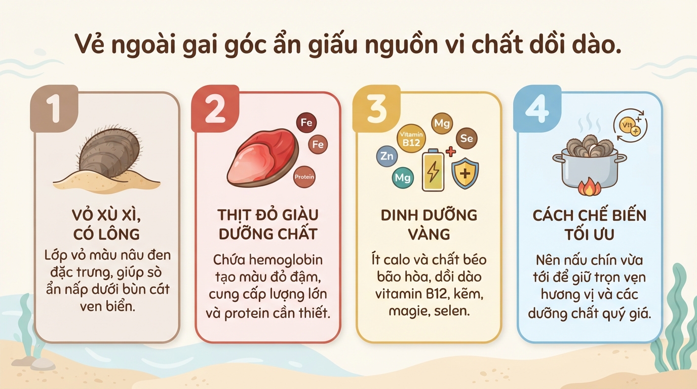 Sò lông có tác dụng gì? Giá trị dinh dưỡng và lưu ý khi ăn