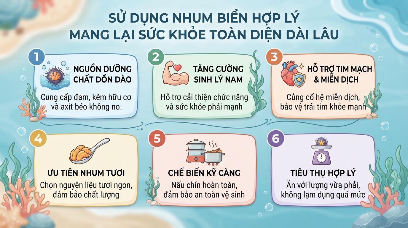 Nhum biển có tác dụng gì? 5 giá trị dinh dưỡng và lưu ý khi ăn
