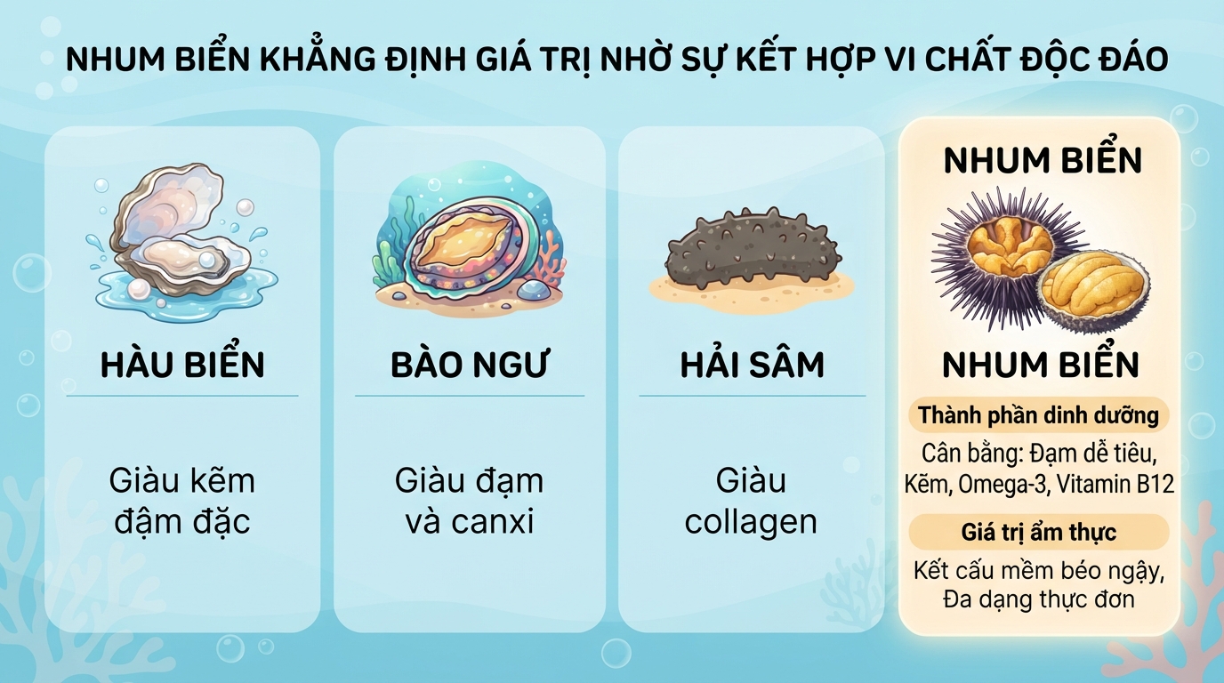 Nhum biển có tác dụng gì? 5 giá trị dinh dưỡng và lưu ý khi ăn