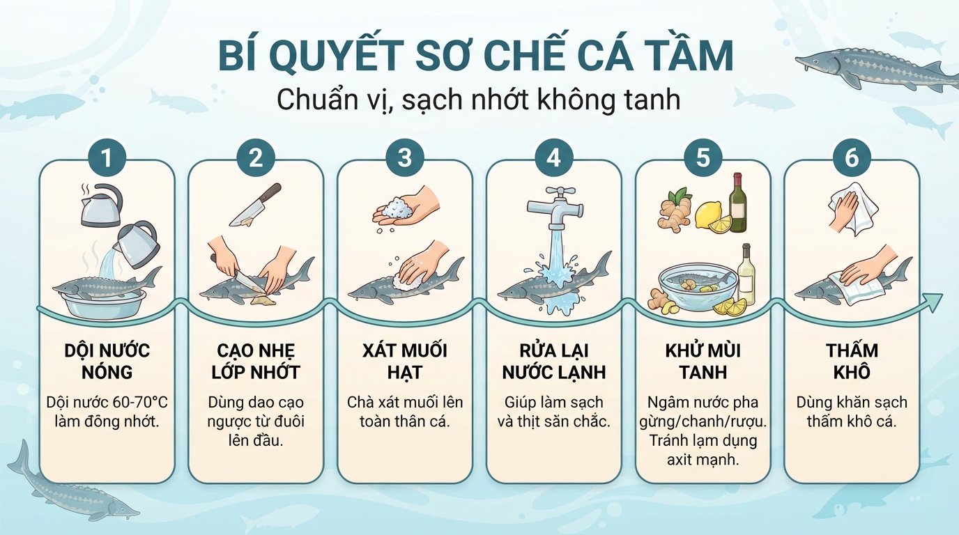 Cá tầm làm món gì ngon? 7 cách chế biến cá tầm bổ dưỡng, chuẩn vị tại nhà