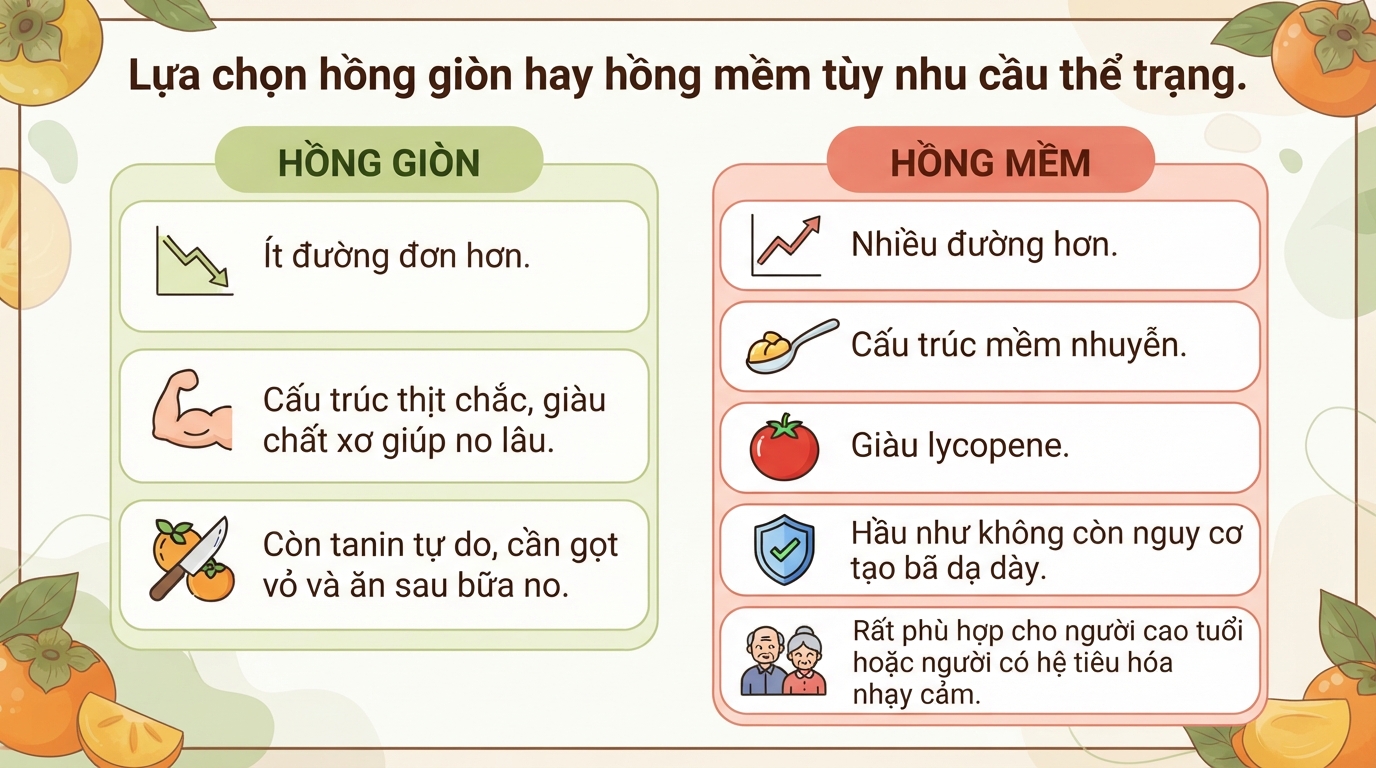 Hồng giòn có tác dụng gì? 6 lợi ích và lưu ý khi dùng