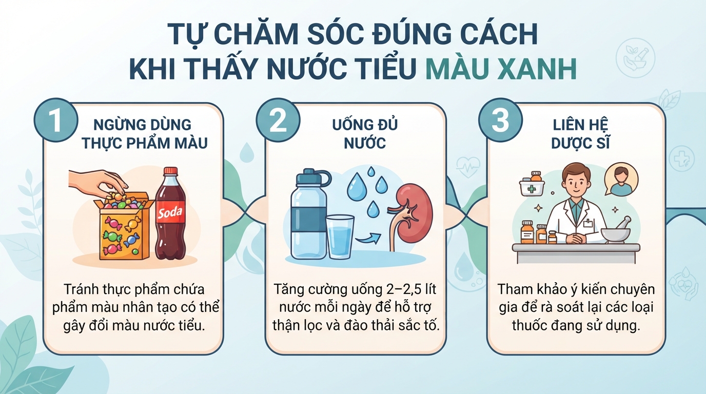Nước tiểu màu xanh là gì? Cảnh báo sức khỏe và cách xử lý
