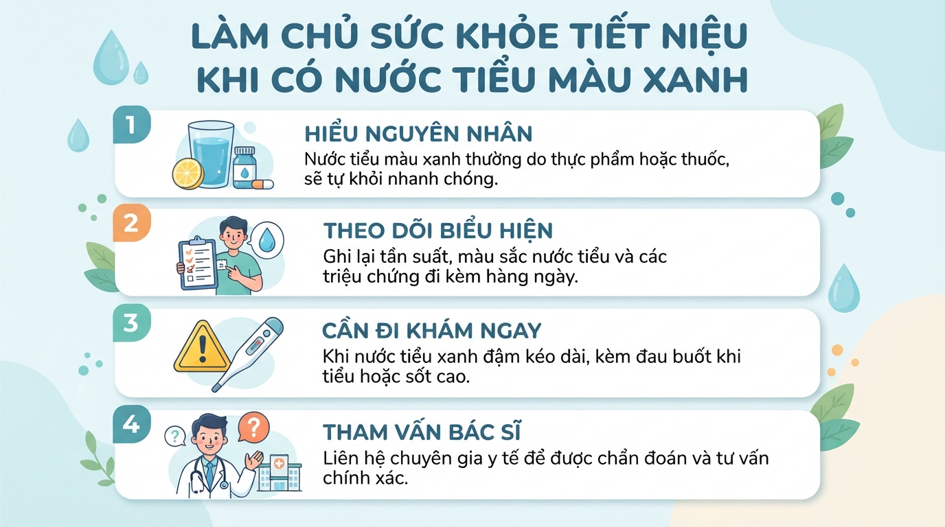 Nước tiểu màu xanh là gì? Cảnh báo sức khỏe và cách xử lý