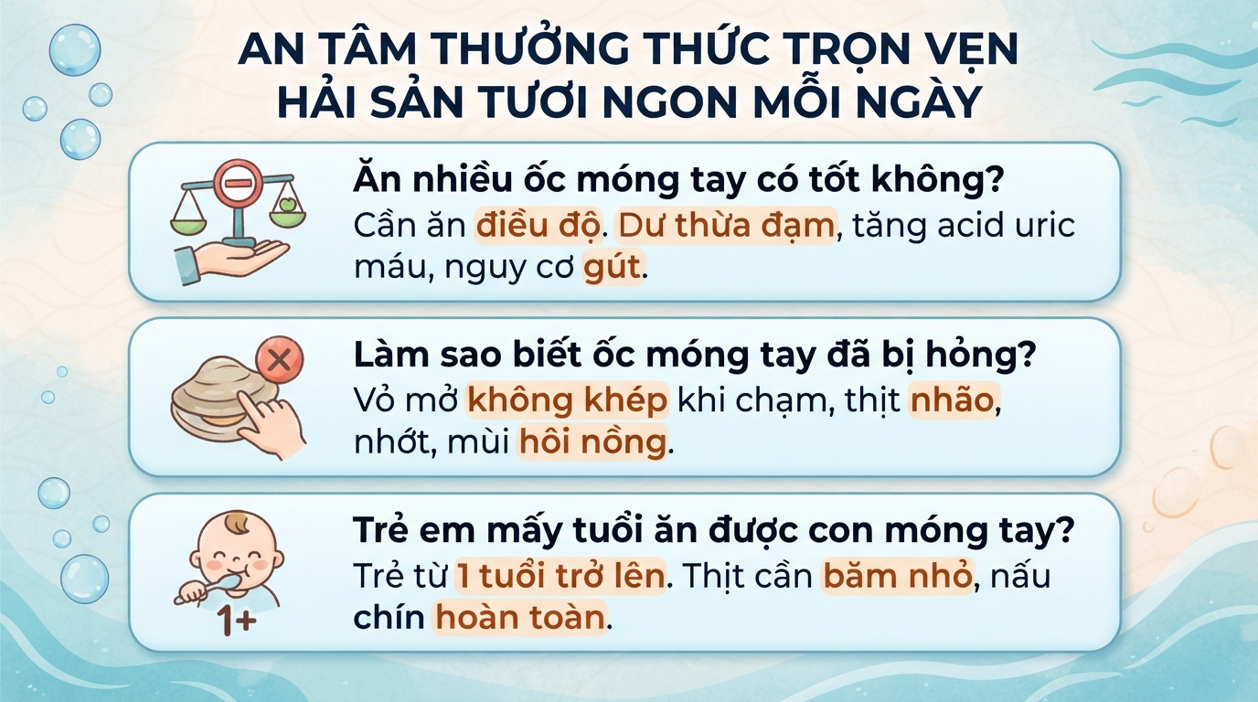 Ốc móng tay có tác dụng gì? Giá trị dinh dưỡng và cách chế biến