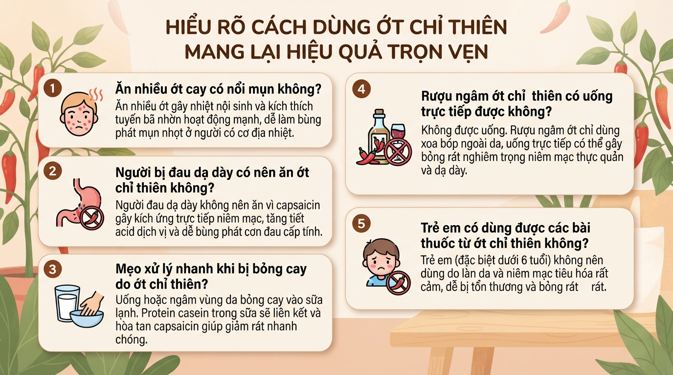 Ớt chỉ thiên: tác dụng cho sức khỏe, cách dùng và lưu ý khi sử dụng
