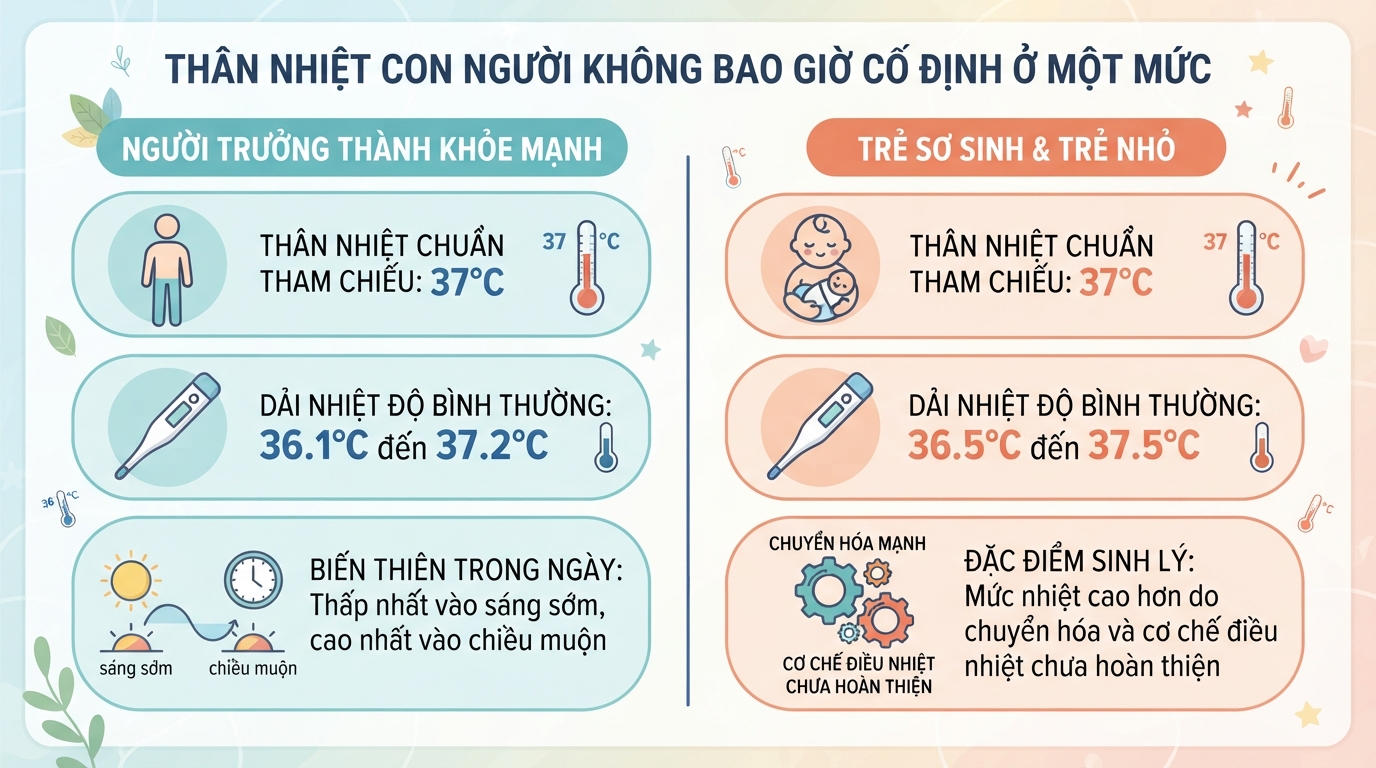Thân nhiệt bình thường là bao nhiêu độ? Cách đo nhiệt độ cơ thể chuẩn