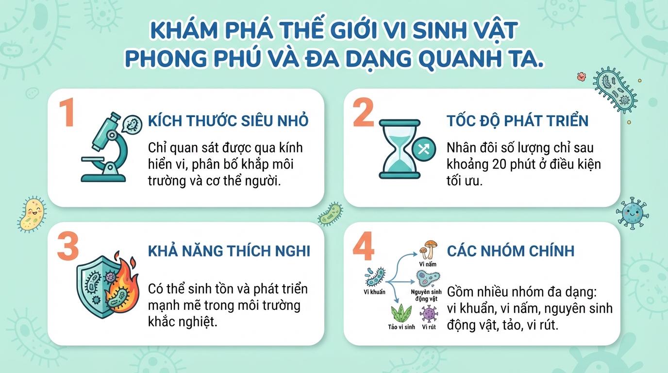 Vi sinh vật là gì? Khám phá vai trò của hệ vi sinh đối với sức khỏe