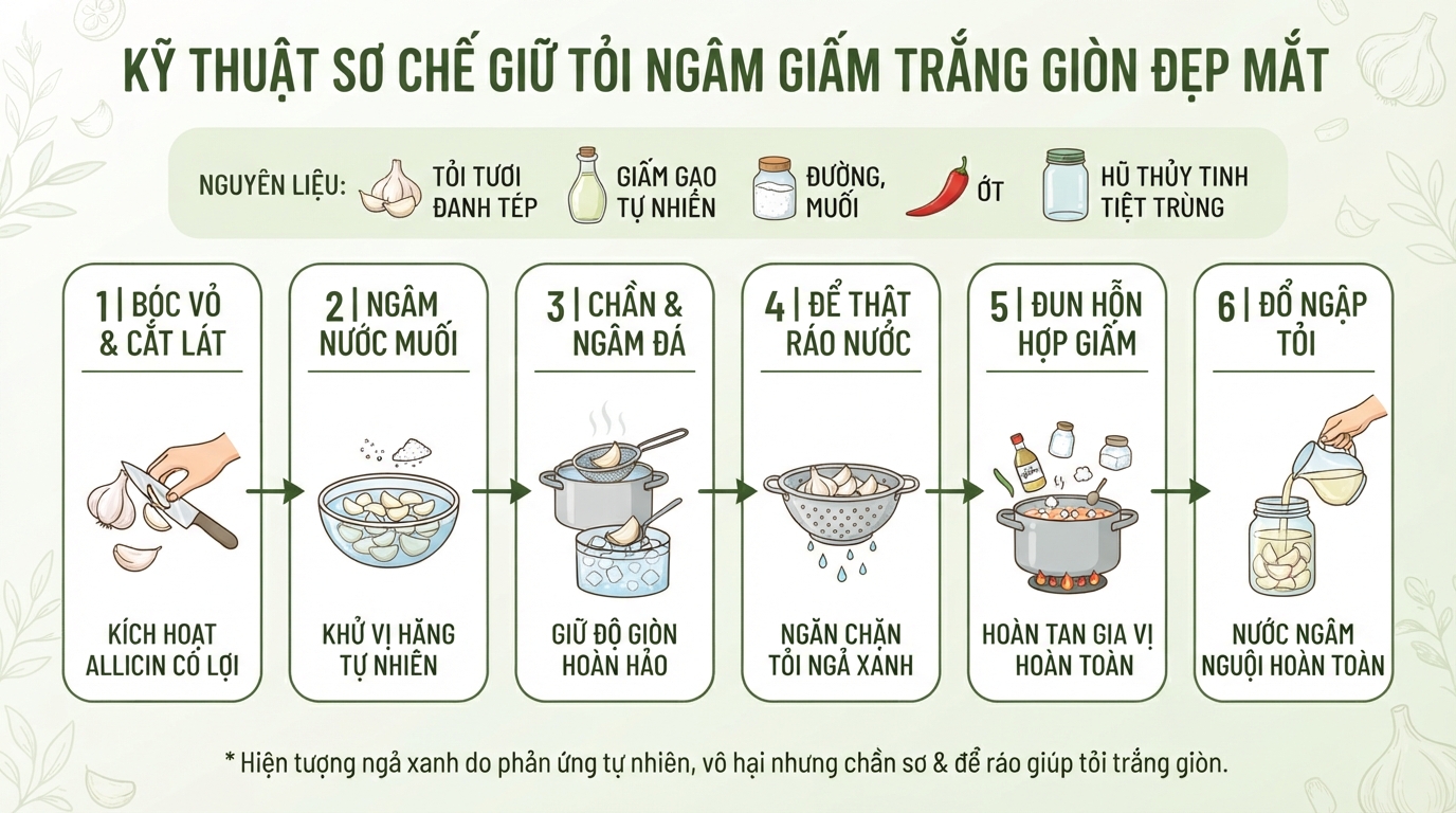 Tỏi ngâm giấm có tác dụng gì? Cách ngâm trắng giòn, không bị xanh