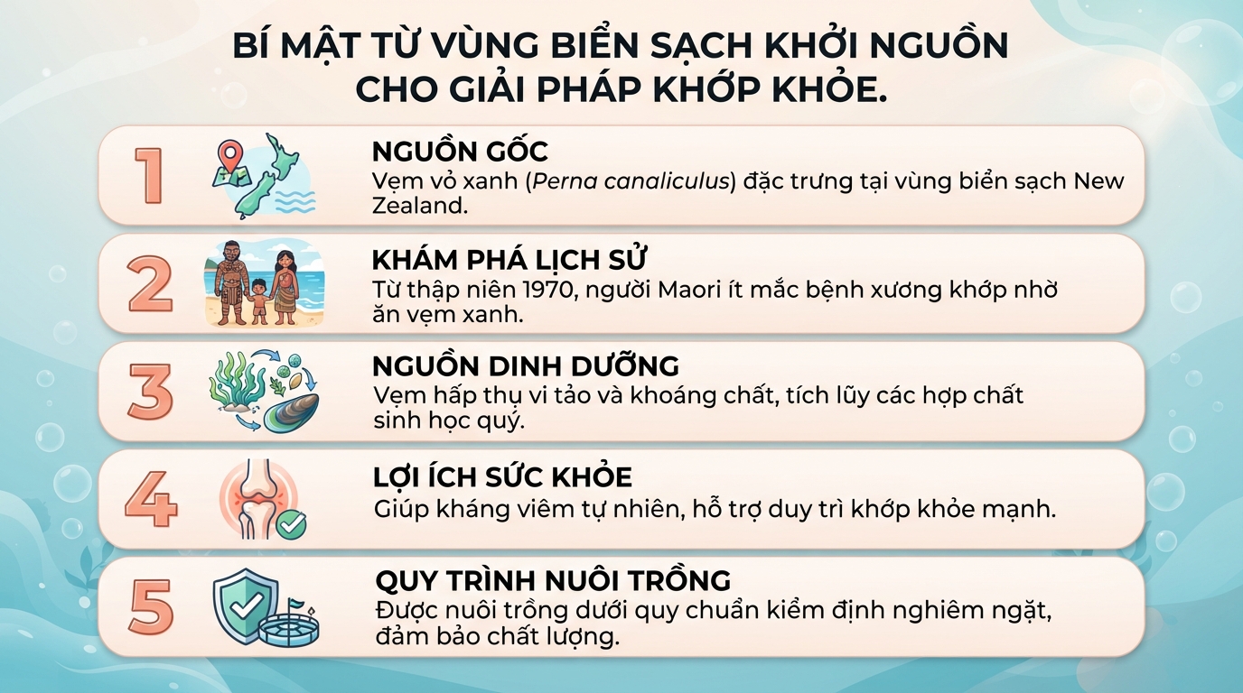 Vẹm xanh có tác dụng gì? Lợi ích cho xương khớp và lưu ý khi dùng