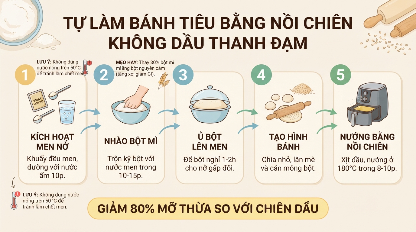 Bánh tiêu bao nhiêu calo? Cách làm bánh tiêu ngon chuẩn vị ngay tại nhà