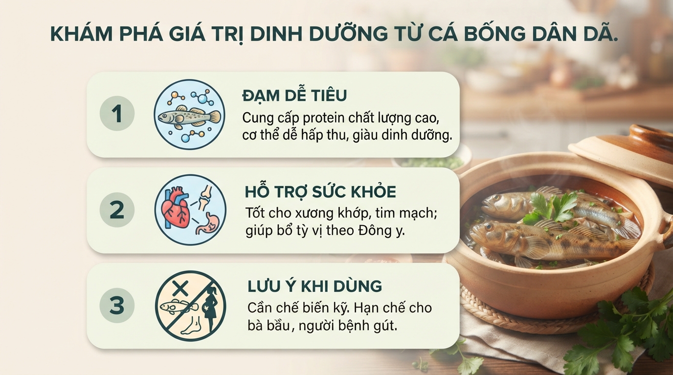 Cá bống có tác dụng gì? Giá trị dinh dưỡng và lưu ý khi ăn