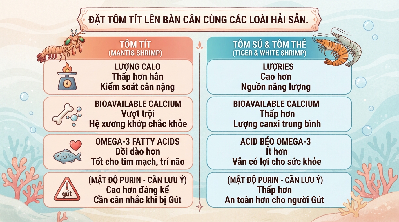 Tôm tít có tác dụng gì? Giá trị dinh dưỡng và lưu ý khi ăn