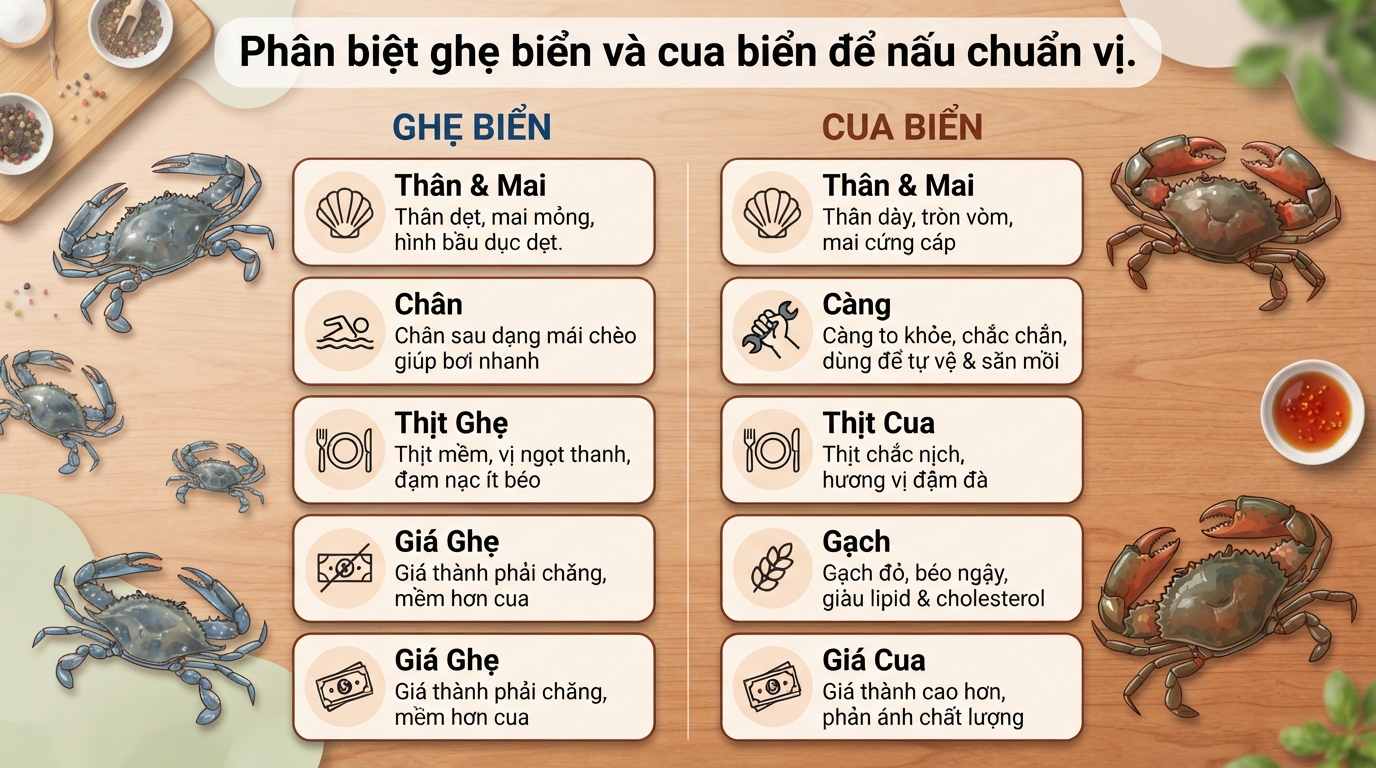 Ghẹ có tác dụng gì? Giá trị dinh dưỡng và lưu ý khi ăn đúng cách