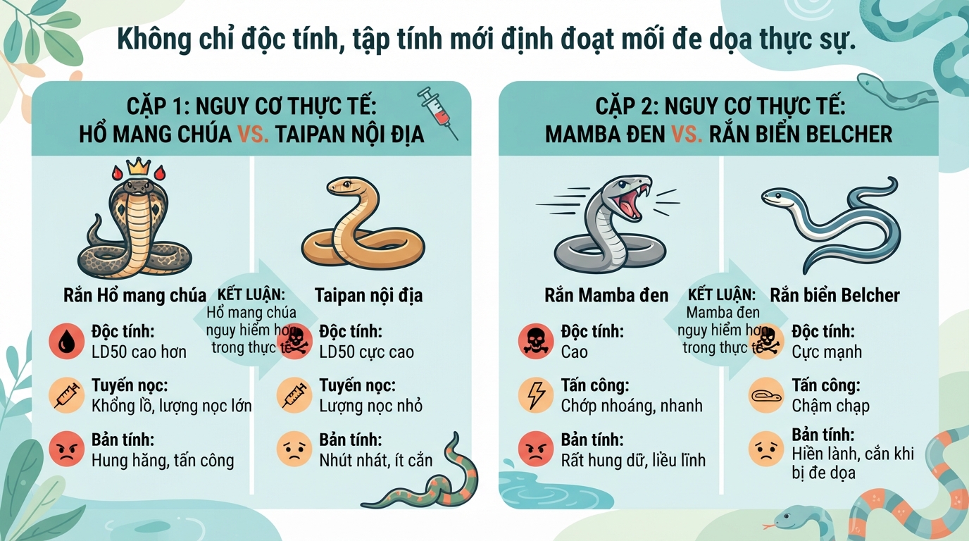 Rắn nào độc nhất thế giới? Top 5 loài có nọc độc mạnh nhất