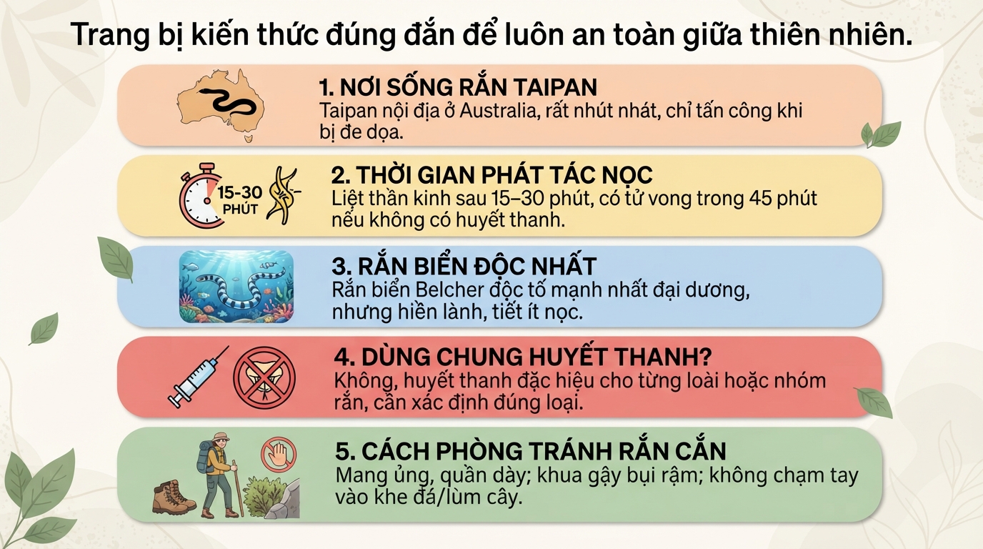 Rắn nào độc nhất thế giới? Top 5 loài có nọc độc mạnh nhất