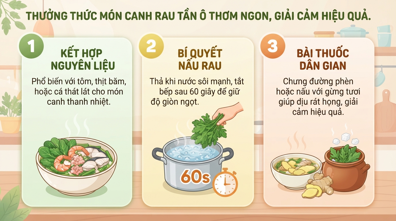 Rau tần ô có tác dụng gì? Cách dùng và phân biệt rau tần ô với ngải cứu