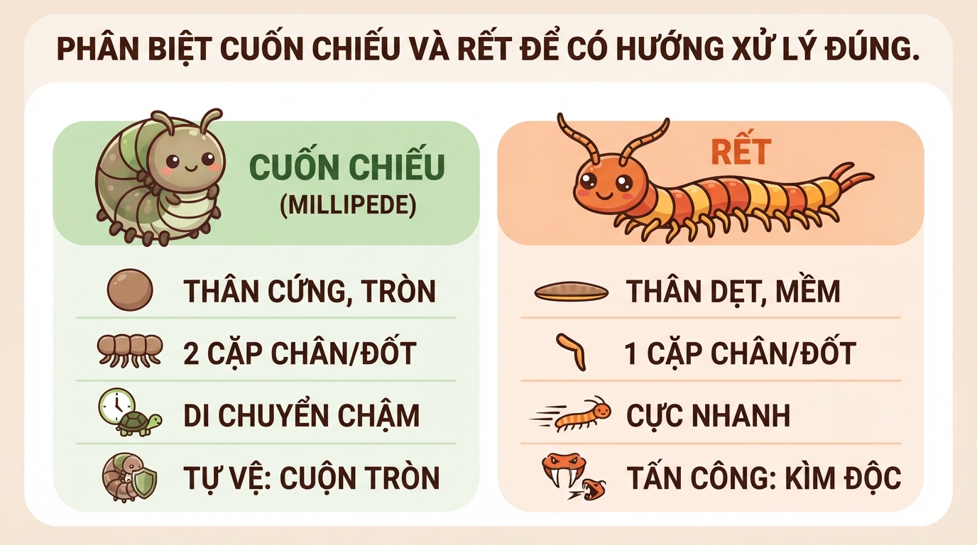 Con cuốn chiếu có độc không? Cách xử lý khi bị cắn đúng cách tại nhà