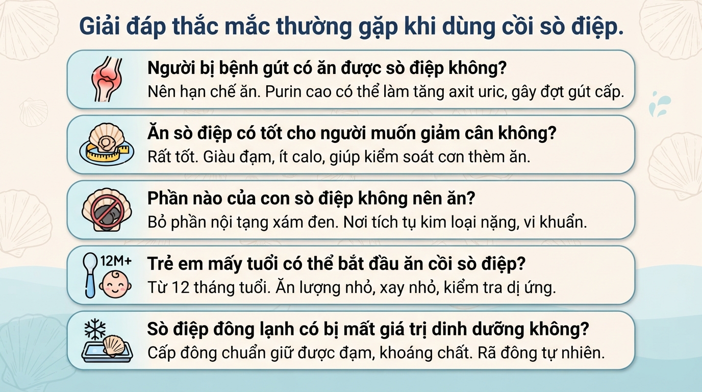Sò điệp có tác dụng gì? 7 lợi ích sức khỏe và lưu ý khi ăn