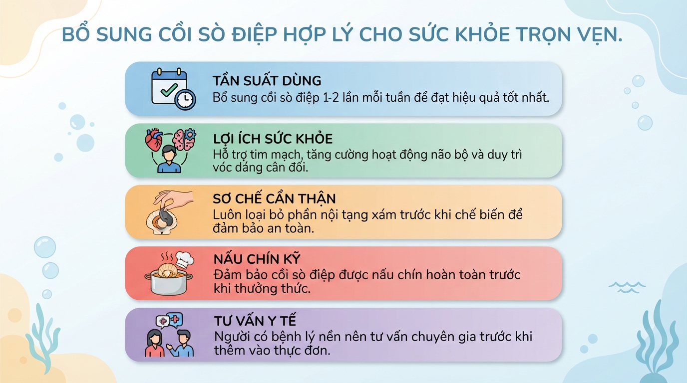 Sò điệp có tác dụng gì? 7 lợi ích sức khỏe và lưu ý khi ăn