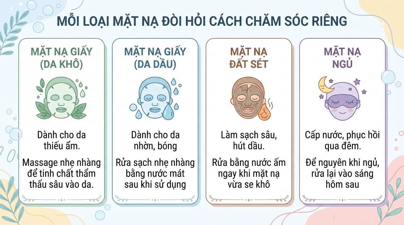 Đắp mặt nạ xong có cần rửa mặt không? Cách dùng đúng bạn nên biết
