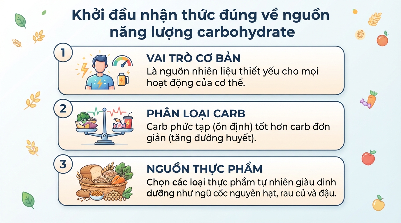 Carb là gì? Phân biệt carb tốt và carb xấu để xây dựng chế độ ăn lành mạnh