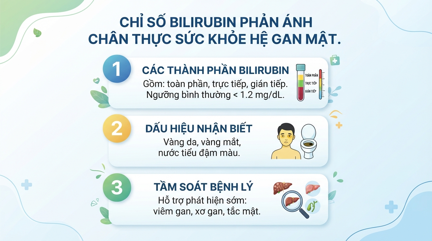 Bilirubin là gì? Ý nghĩa chỉ số và dấu hiệu cảnh báo bệnh gan mật