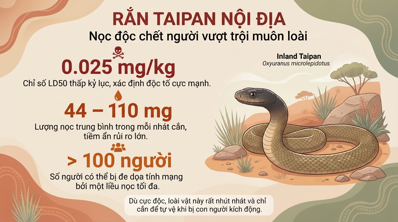 Rắn nào độc nhất thế giới? Top 5 loài có nọc độc mạnh nhất
