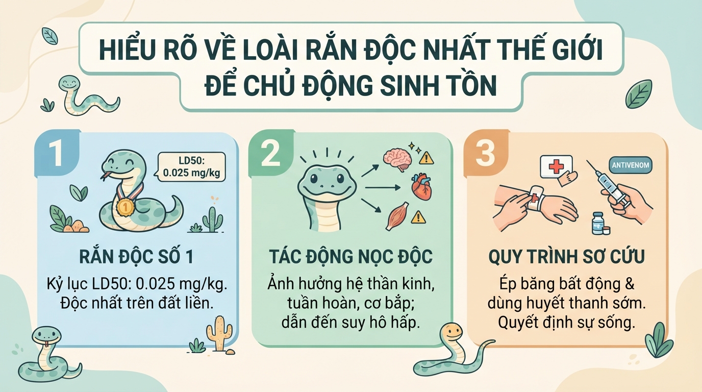 Rắn nào độc nhất thế giới? Top 5 loài có nọc độc mạnh nhất