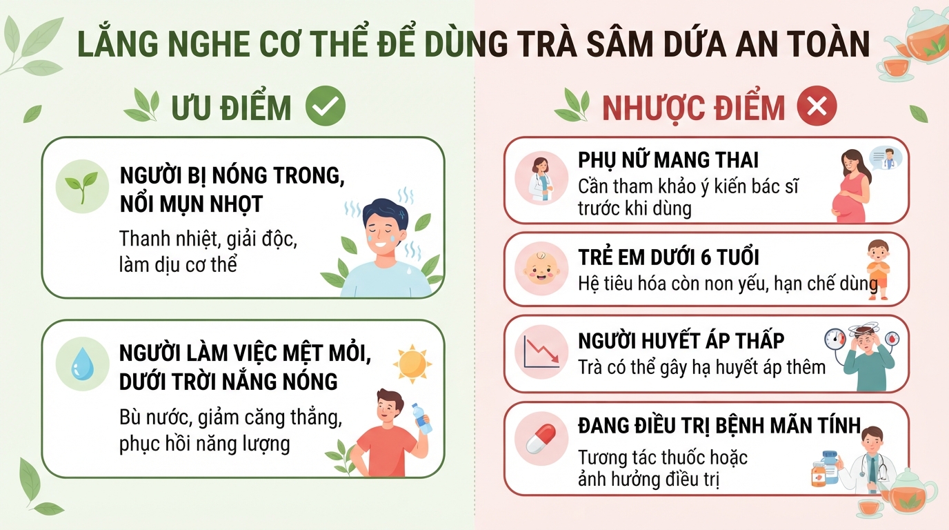 Trà sâm dứa: Thành phần, tác dụng và cách uống đúng giúp mát gan