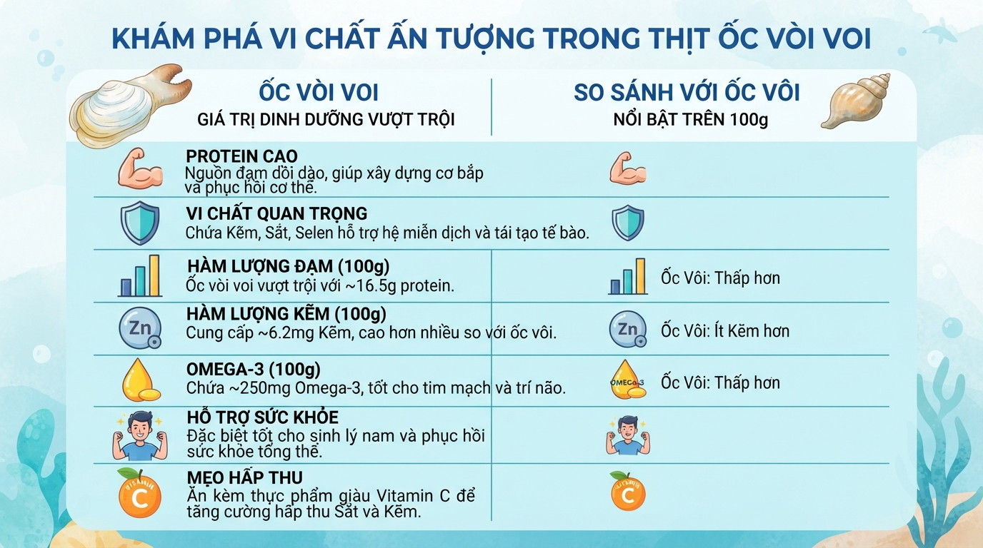 Ốc vòi voi là gì? Giá trị dinh dưỡng và lợi ích sức khỏe
