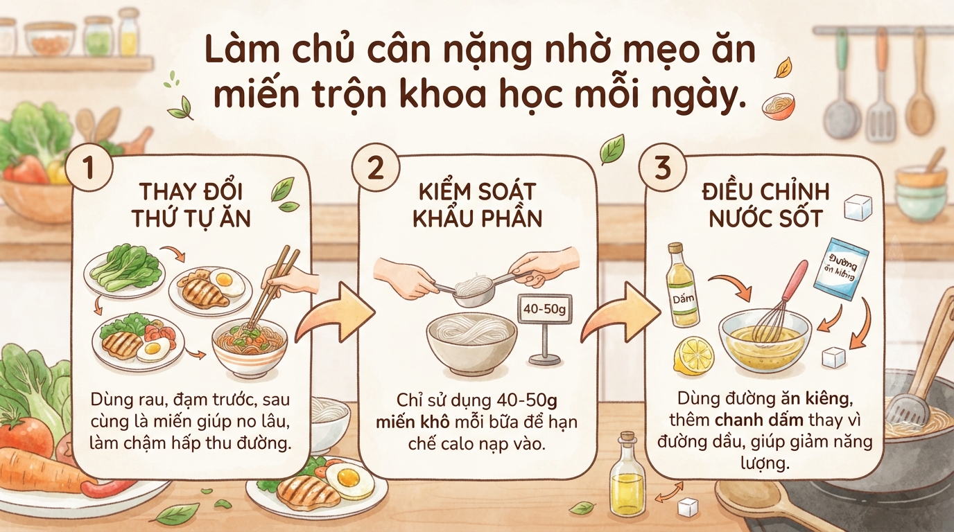 Cách làm miến trộn chua ngọt thơm ngon, cân bằng dinh dưỡng