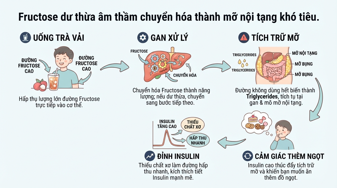 1 ly trà vải bao nhiêu calo? Cách uống hạn chế tăng cân