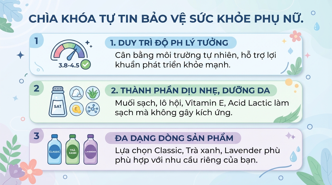 3 loại dung dịch vệ sinh phụ nữ Dạ Hương và cách sử dụng đúng