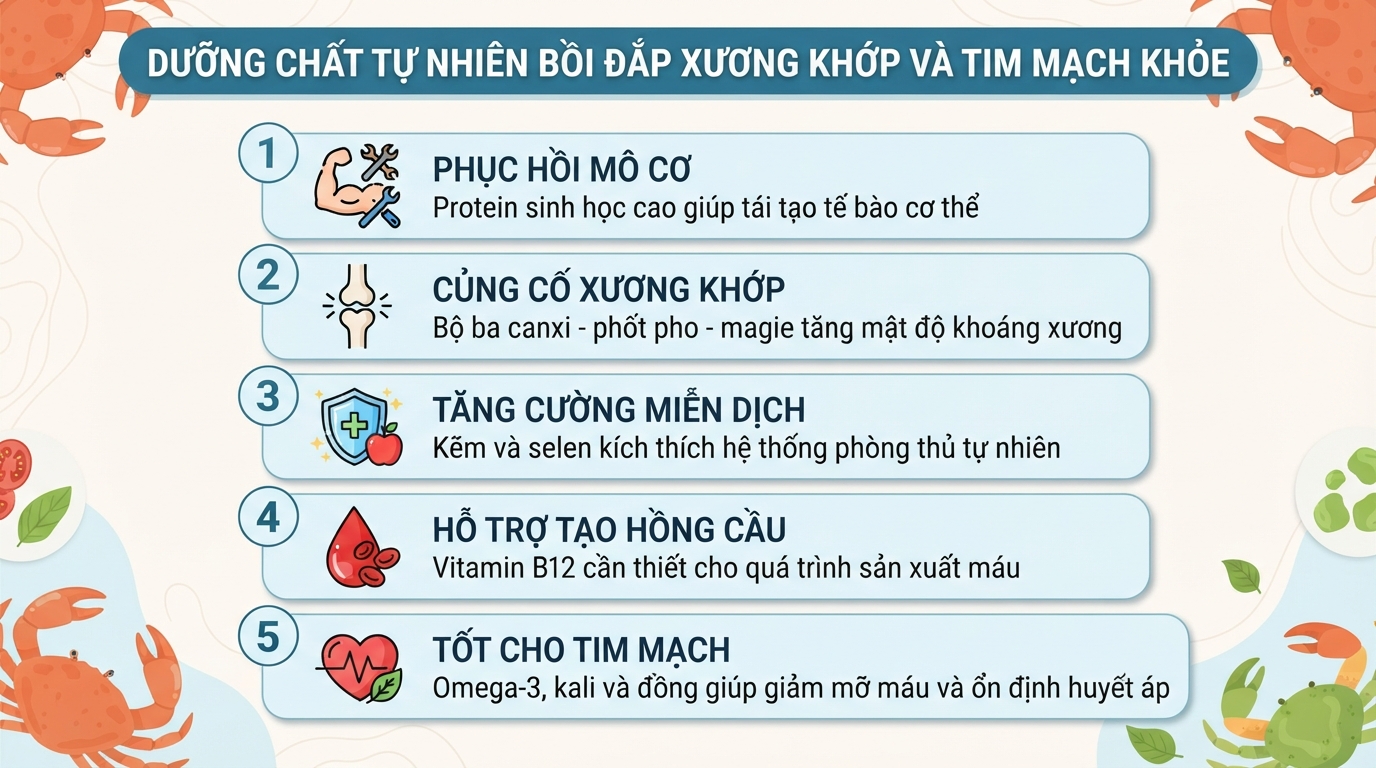 Ghẹ có tác dụng gì? Giá trị dinh dưỡng và lưu ý khi ăn đúng cách