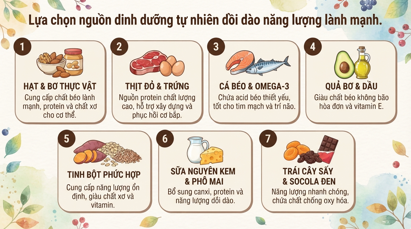 Top 12 các loại thực phẩm giàu calo lành mạnh giúp tăng cân khoa học