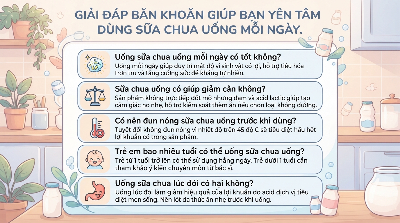 Sữa chua uống: Tác dụng, cách dùng và lưu ý cho hệ tiêu hóa khỏe mạnh