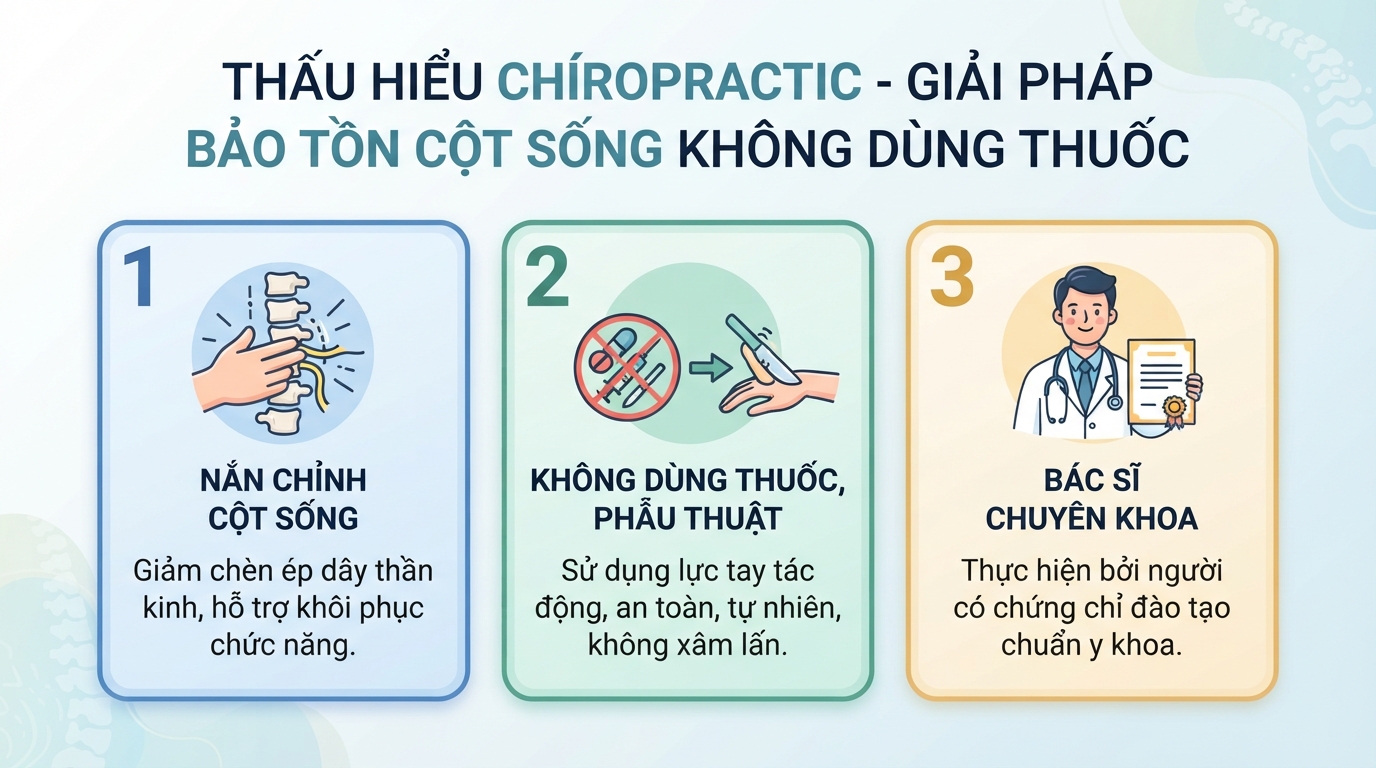 Chiropractic là gì? Hiệu quả và lưu ý khi trị liệu thần kinh cột sống