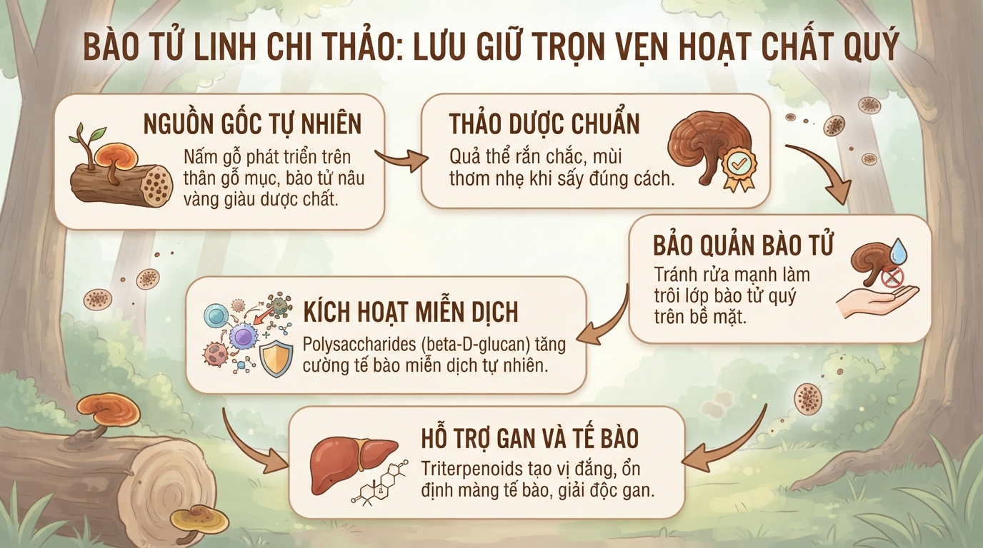 Linh chi thảo: Công dụng và cách dùng phối hợp táo đỏ hiệu quả
