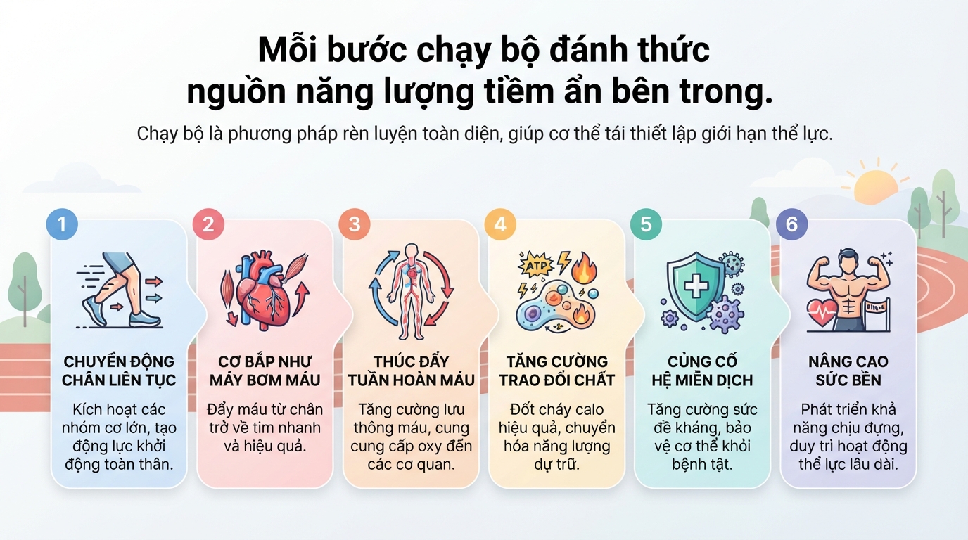 Chạy bộ: 10 lợi ích sức khỏe và hướng dẫn tập đúng cách hiệu quả