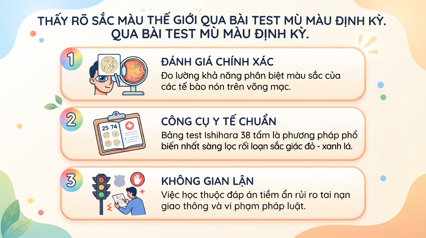 Test mù màu: Hướng dẫn kiểm tra khả năng phân biệt màu sắc